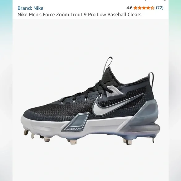 Men’s Nike Force Zoom Trout 9 Pro low baseball metal cleats size 10.5 - Picture 12 of 13